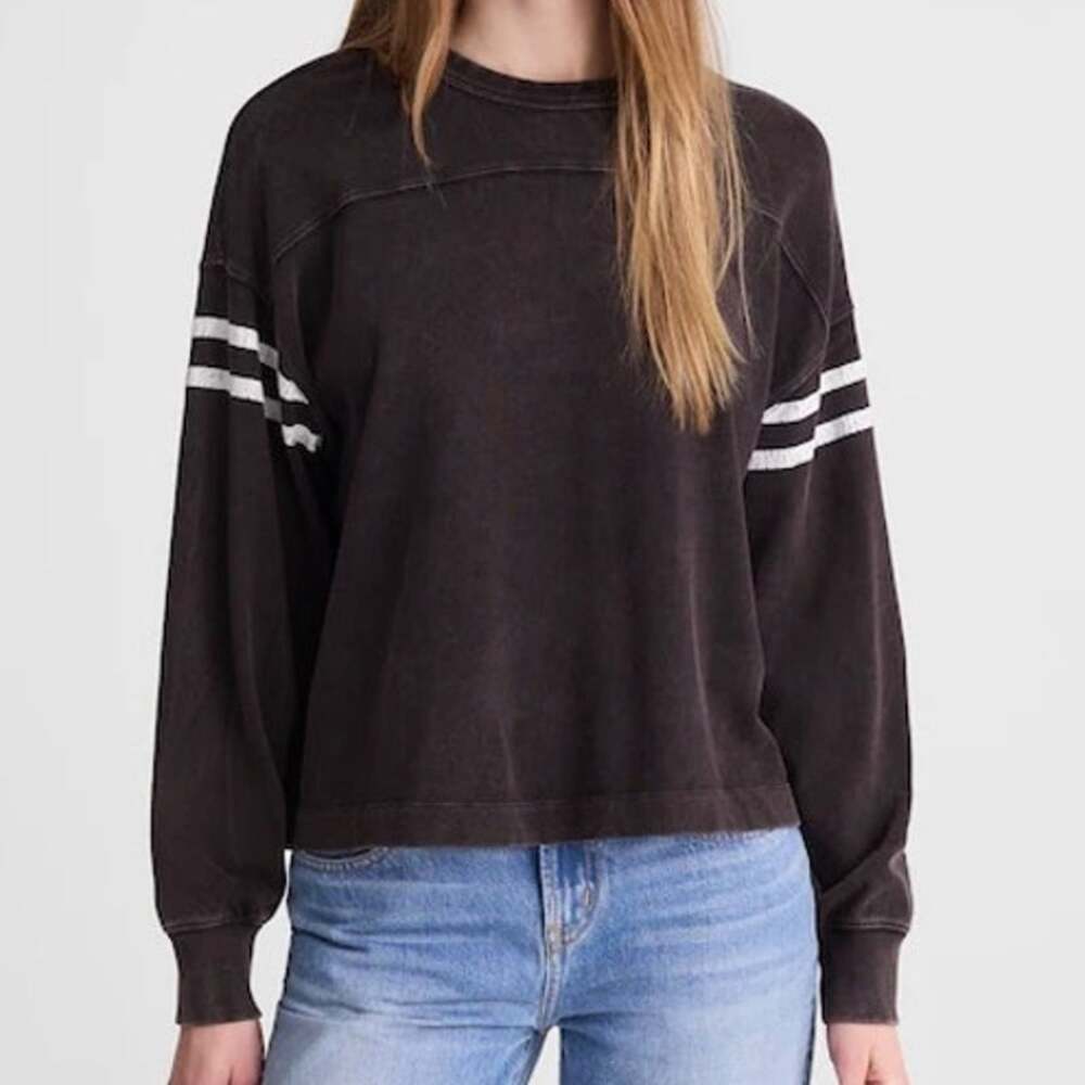 Madewell Women’s XS Relaxed Crewneck Long Sleeve Tee 100% Cotton Jersey